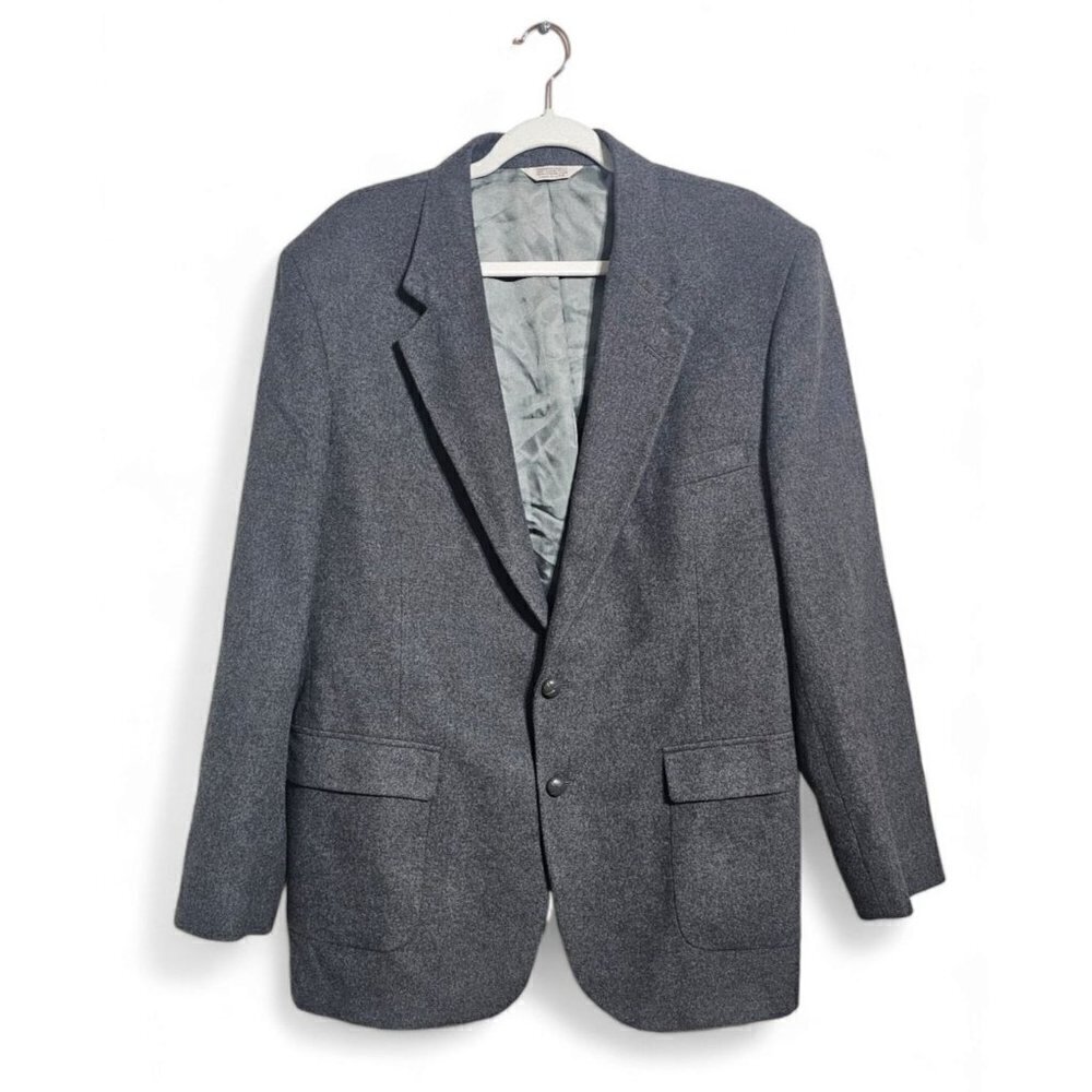 Vintage Churchill gray camel hair sport coat blazer jacket size 46L